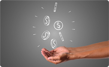 VIP Privileges, Generous Commissions - Hand with falling coins